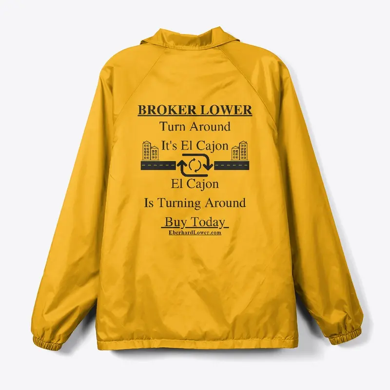 Yellow Rain Jacket Black El Cajon Text